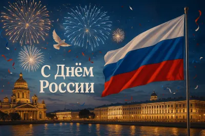 Красивые открытки с Днем России 2025