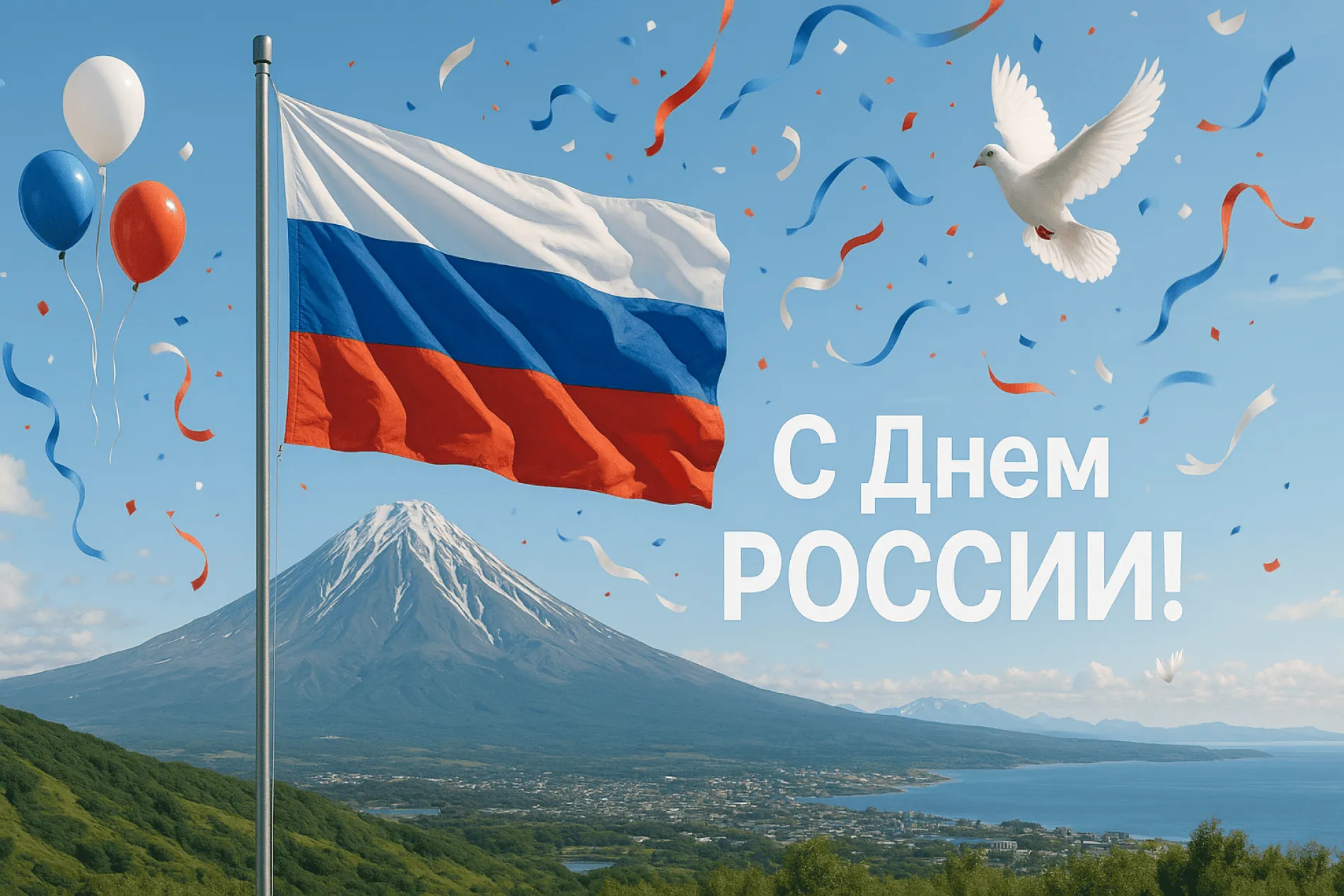 Красивые открытки с Днем России 2025