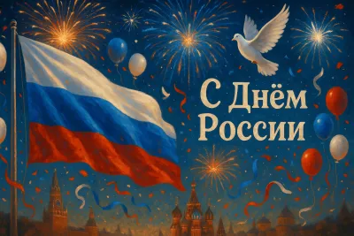 Красивые открытки с Днем России 2025
