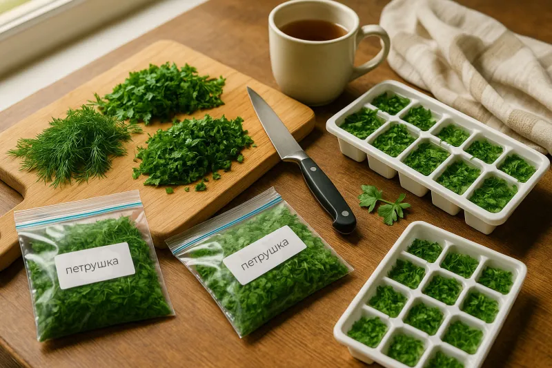 Секреты заморозки зелени