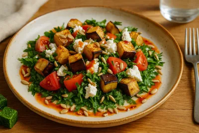 Салат с хрустящими баклажанами