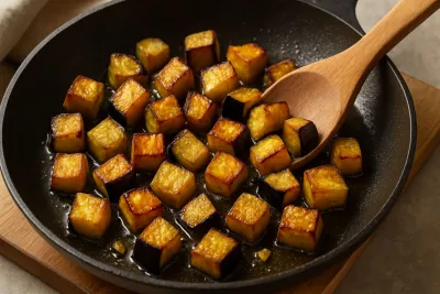 Салат с хрустящими баклажанами