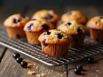 Нежные кексы с черной смородиной
