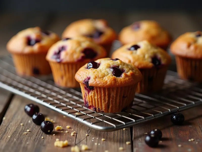 Нежные кексы с черной смородиной