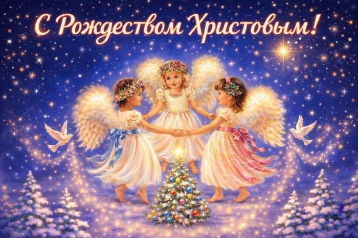 Картинки и открытки. С Рождеством Христовым 2026: красивые картинки и открытки изображение №1