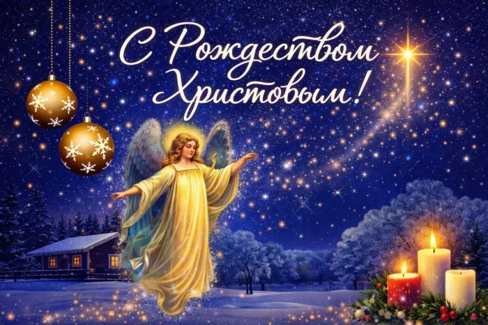 Картинки и открытки. С Рождеством Христовым 2026: красивые картинки и открытки изображение №3