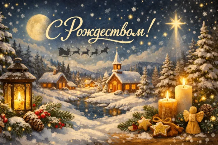 Картинки и открытки. С Рождеством Христовым 2026: красивые картинки и открытки изображение №4